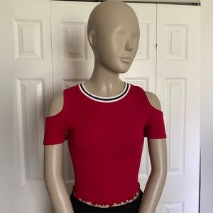 Bozzolo Red Cut Out Crop Top
